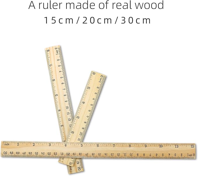 3 Pack Wooden Ruler Wood Ruler Measuring Tool | Wood Ruler - Image 8