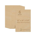 6 mm Baltic Birch Plywood 1/4 x 12 x 16 Inch, Box of 6 B/BB Grade Craft Wood by Woodpeckers