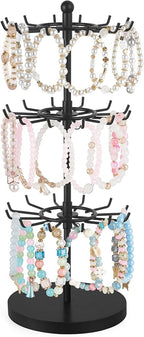Mkono Bracelet Holder Gold Metal Rotating Bracelet Display Stand 3 Tier Jewelry by Mkono