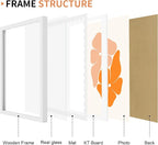 11x14 Picture Frame with Wavy Mat, Wooden Real Glass 11 x 14 Photo Frame - Image 5