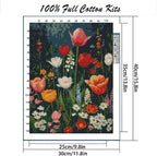 MYBISYMQQ Flower Stamped Cross Stitch Kits, DIY Flowers Cross Stitch Ornament - Image 2