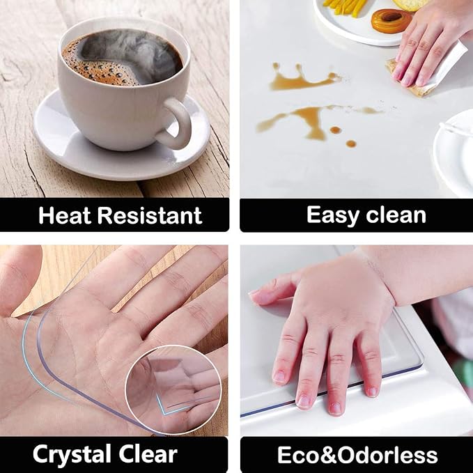 24x40 Office Desk Blotter Mat Clear Plastic Table Protector Cover Pad PVC - Image 5