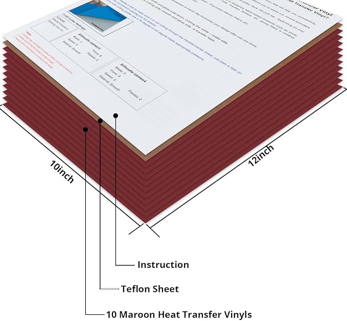 JANDJPACKAGING Maroon HTV Heat Transfer Vinyl - Image 2