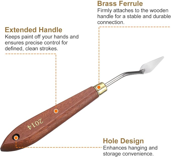 HARFINGTON Palette Knife Painting Tool 1.06" x 0.47" Stainless Steel Teardrop - Image 5