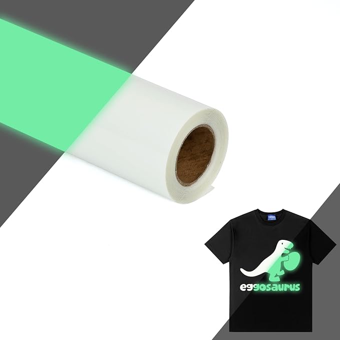 HTVVETUR Glow in The Dark HTV Heat Transfer Vinyl Roll 12 Inch by 10 Feet Iron by HTVVETUR