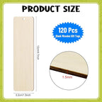 120 PCS Wood Blank Bookmarks Set - Image 2