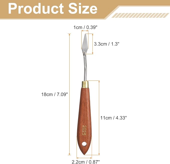 HARFINGTON Palette Knife Painting Tool 1.3" x 0.39" Stainless Steel Teardrop - Image 2