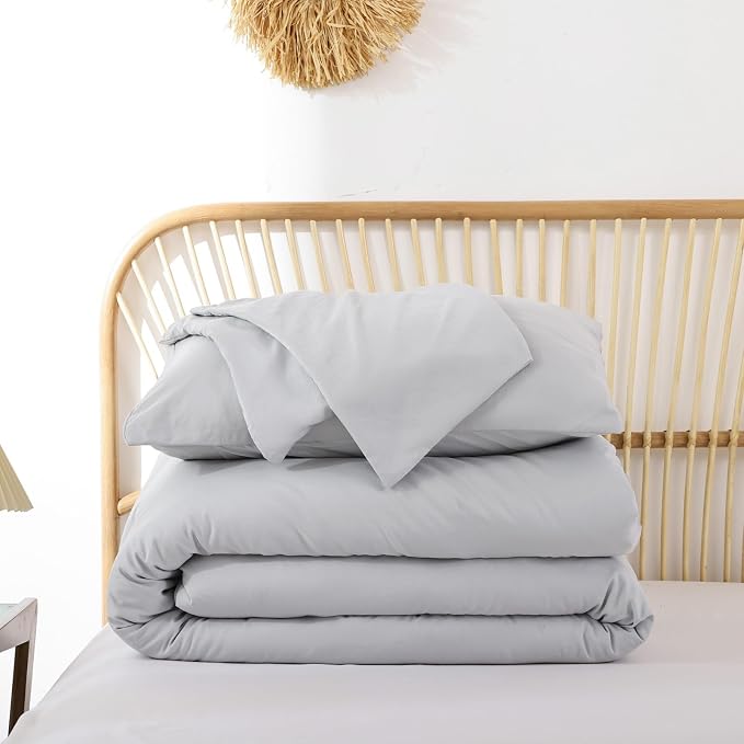 ROSGONIA California King Comforter Set Light Grey, Soft Lightweight Bedding - Image 8