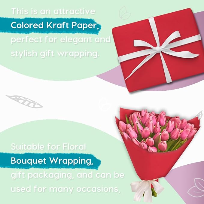 PerkHomy Red Kraft Paper Roll 36" x 3 - Image 3