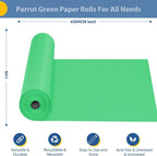 Parrot Green Wrapping Paper 15"x450", Solid Color Green Kraft Paper Roll - Image 2