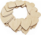 50PCS Wooden Heart, Made of Basswood, 4 Inch Unprocessed Wood Pieces, Natural by Prainetooy
