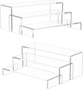 NIUBEE Acrylic Display Riser, 2 Set Clear Rectangular Stands by NIUBEE
