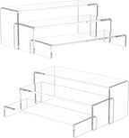 NIUBEE Acrylic Display Riser, 2 Set Clear Rectangular Stands by NIUBEE