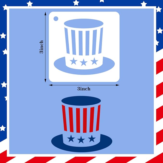 Augshy 56 Pack 4th of July Patriotic Stencils - Image 2