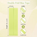Lime Double Fold Bias Tape – 7/8 Inch x 3 Yards Cotton Binding - Image 2