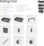 4 Tier Rolling Utility Cart - Image 4