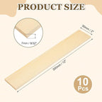MECCANIXITY 10Pcs Wood Strips Slats, 9/32" x 2" x 12" Thin Wood Sticks Flat - Image 2
