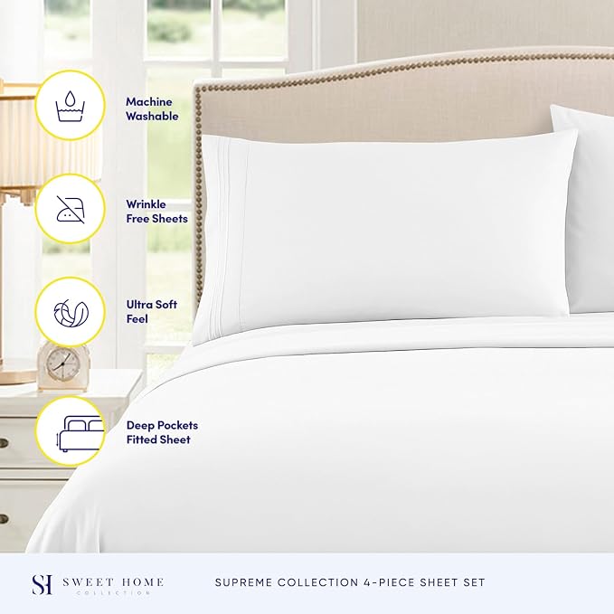 Twin XL Sheets - Breathable Luxury Sheets - 1800 Supreme Collection Extra Soft - Image 2