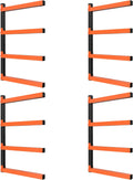 NANANARDOSO Wall Mount Wood Organizer and Lumber Storage,Heavy Duty Metal Shelf with 4-Level,Lumber Metal Racks for Indoor and Outdoor Use,4 Pack