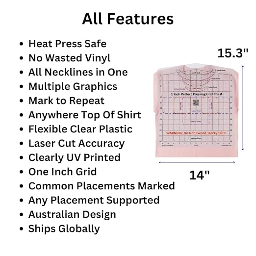 Heat Press Safe T-Shirt Ruler Guide, Neck and Chest Placement - Image 7