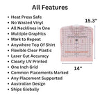 Heat Press Safe T-Shirt Ruler Guide, Neck and Chest Placement - Image 7