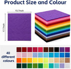40 Pack Thin Felt Fabric Sheets 18" x 18" Assorted Colors Squares Felt Fabric - Image 3