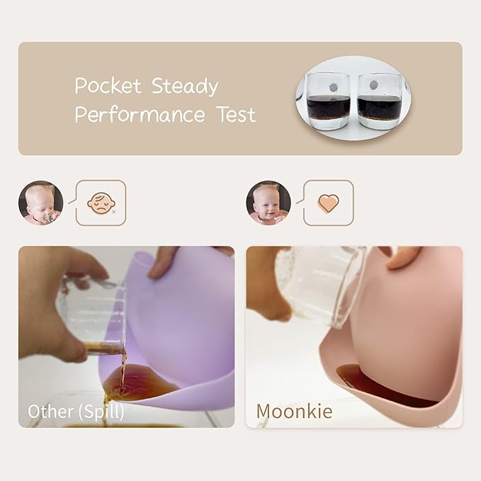 Moonkie Silicone Bibs Set Of 3, BPA Free Soft Adjustable Fit Waterproof Feeding Bibs for Babies and Toddlers(Ether/Sage/Cream)