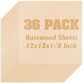 36 Pack Basswood Sheets Plywood Board 1/8 Inch Unfinished Wood, 3mm Plywood by Unknown