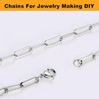 Jishi 16ft Paperclip Chain 4mm Silver Stainless Steel Paper Clip Link Chain Roll - Image 4