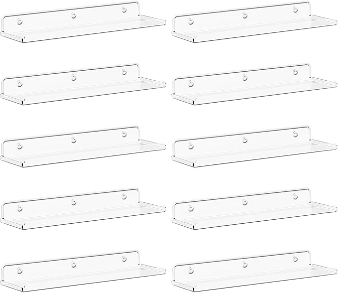 Lifewit Floating Shelves for Wall, Acrylic Display Shelf Wall Mounted for Figure by Lifewit