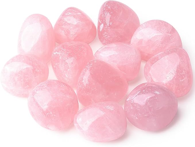 DUQGUHO Rose Quartz Healing Crystals Stones Set Natural Bulk Crystals Tumbled by DUQGUHO