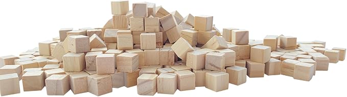 MUXGOA 500 Pcs Unfinished Wood Cubes, 1 cm Wooden Blocks - Image 3