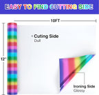 TORC Metallic HTV Heat Transfer Vinyl Roll 12" X 10FT Rainbow Iron on Vinyl - Image 2