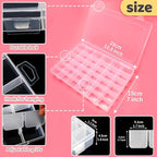 IOOLEEM 2 Pack 36 Grids Plastic Bead Organizer Box, Adjustable Dividers - Image 2
