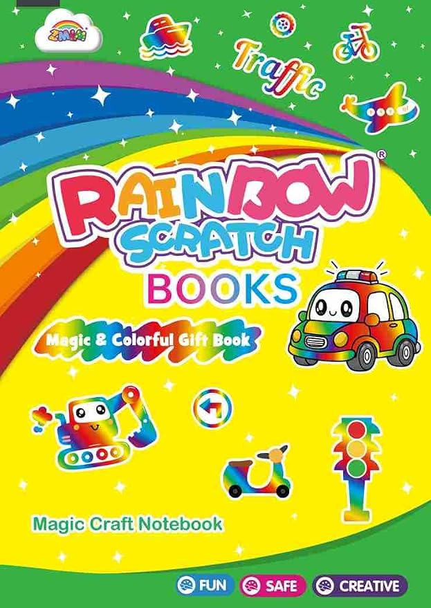 ZMLM Scratch Paper Art-Crafts Gift: 2 Pack Rainbow Notebooks Supplies Toys by ZMLM
