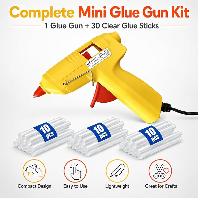 Mini Hot Glue Gun Kit with 30 Glue Sticks and Carrying Case, 15W Fast - Image 6