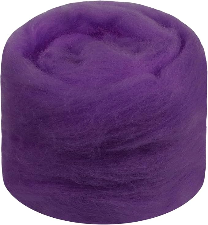 JeogYong Needle Felting Wool, 1.76oz Wool Roving Chunky Wool Yarn, Grape-Purple by JeogYong