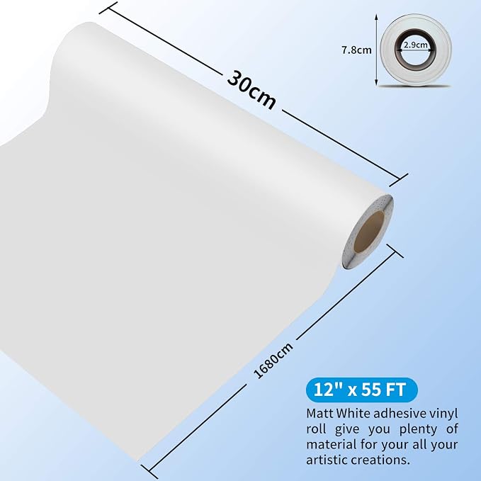 Prime Vinyl Permanent Vinyl- Glossy White Adhesive Vinyl - Image 4