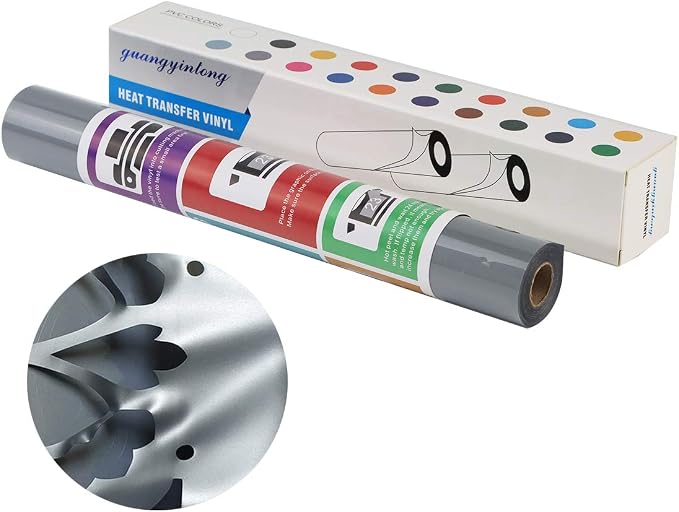 guangyintong Heat Transfer Vinyl Silver HTV Rolls, Glossy Surface HTV Vinyl - Image 2