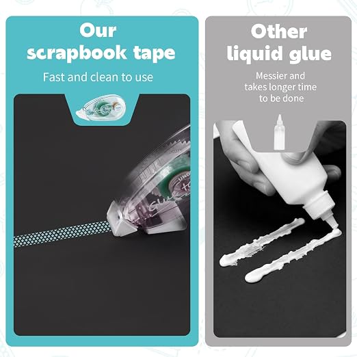 4 Pack Double Sided Tape Roller, Scrapbook Supplies, Glue Tape Roller - Image 5