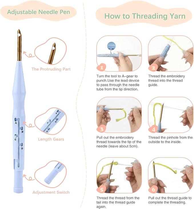 SDOYUNO Punch Needle Kit with Frame - Image 6