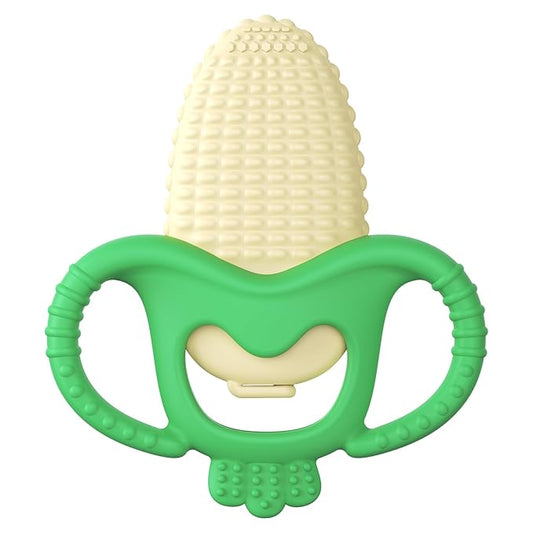 akolik Baby Teething Toys, Baby Frozen Teething Relief, BPA Free Infant Chew Toys Newborn Accessories, Cold Freezer Teethers for Babies 0-3-6-9-12 Months Old Boys Girls(Corn D)
