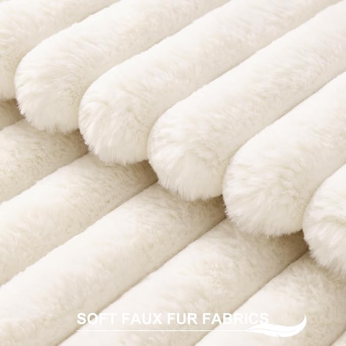 Pallene Faux Fur Plush Throw Pillow Covers 22x22 Set of 2, Luxury Soft Fluffy - Image 2