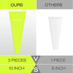 Kigley 3 Pcs Acrylic Trapezium Quilting Template Ruler 10 Inch Dresden Plate - Image 4