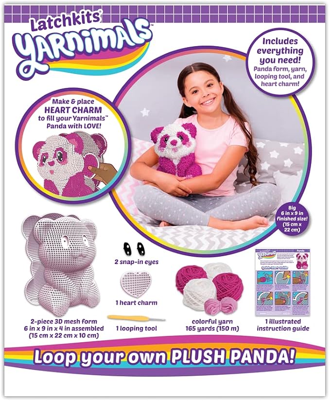 Yarnimals — Panda — Loop Your Own Panda — Craft Kit — Make Your Own Animal Toy - Image 5
