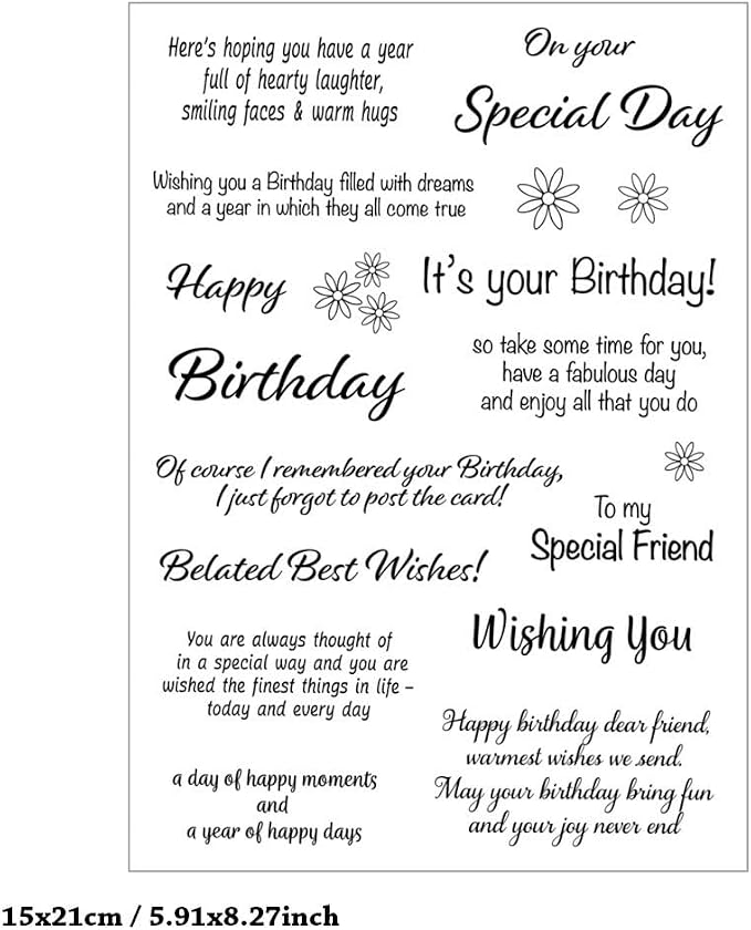 Special Day Blessing Words Clear Stamps Silicone Stamp Cards - Image 2