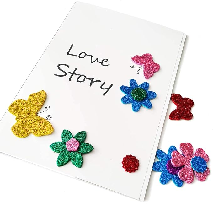 Glitter Foam Flower and Butterfly Shapes Stickers, Self-Adhesive Stickers Kid's - Image 3