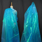 Sky Blue Iridescent Organza Fabric - Image 4
