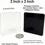 DIY Photo Fridge Magnet Kit, 25 Clear Acrylic Magnet Blanks - Image 3