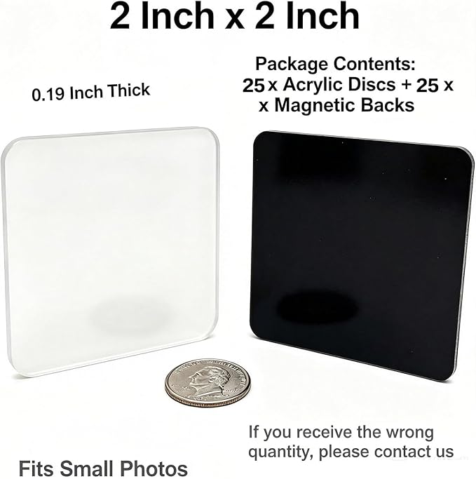 DIY Photo Fridge Magnet Kit, 25 Clear Acrylic Magnet Blanks - Image 3